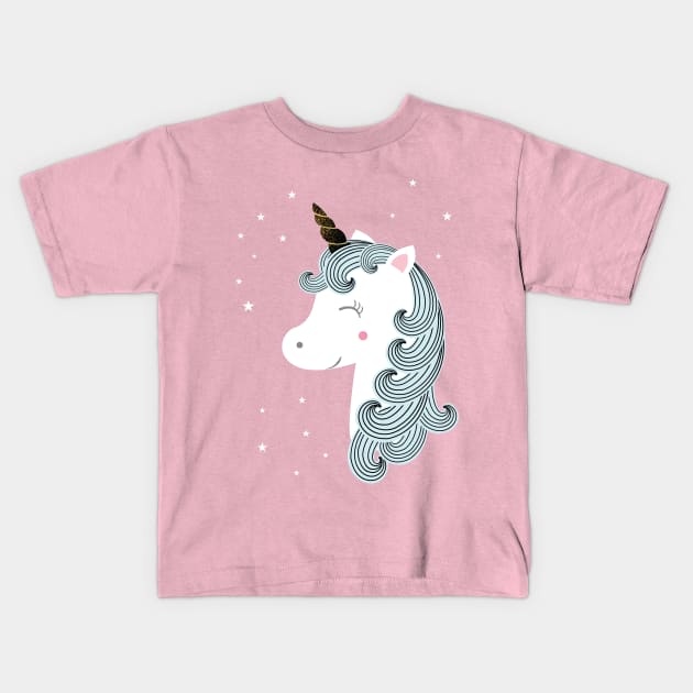 Beautiful unicorn Kids T-Shirt by grafart